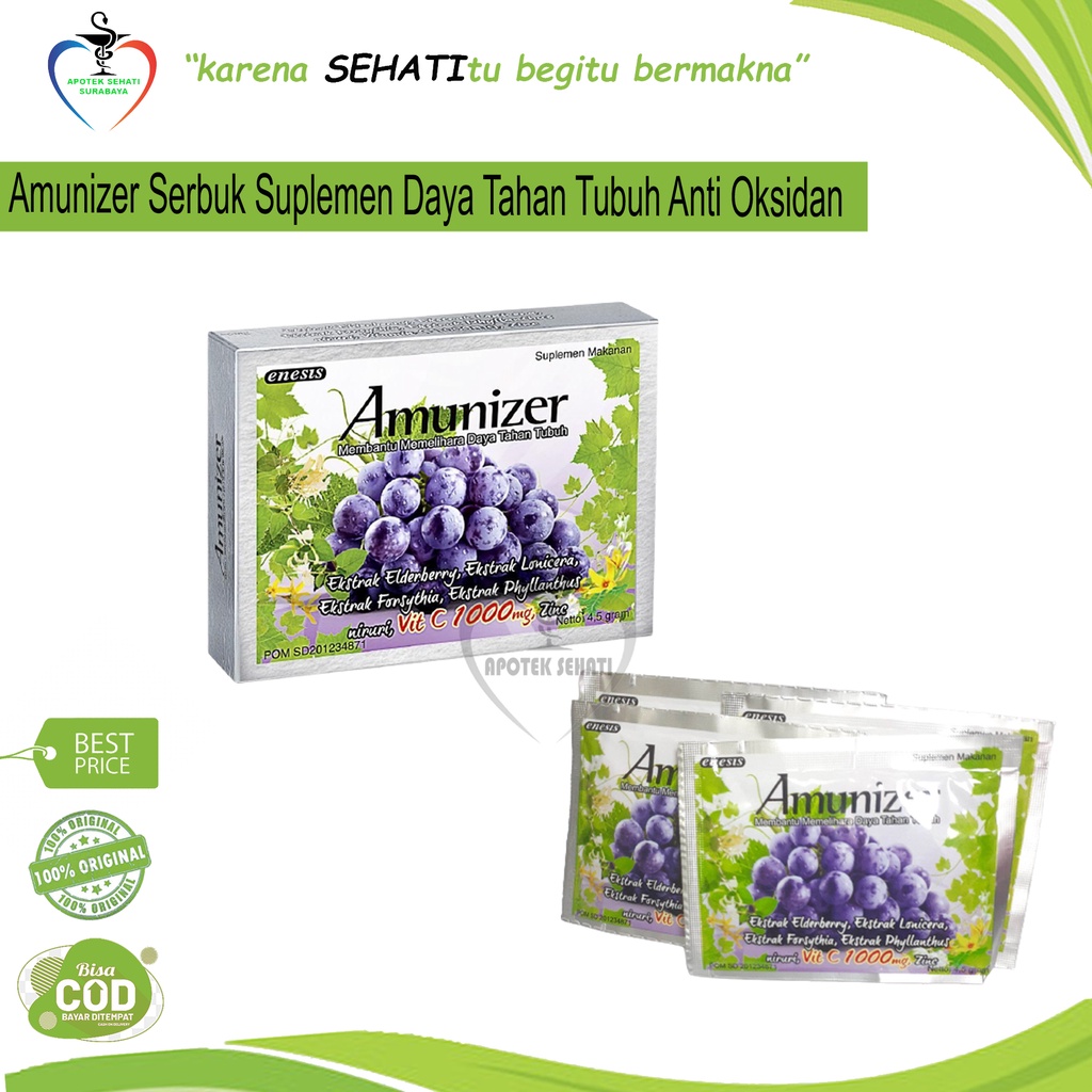 Amunizer Serbuk Vitamin C Zinc Ekstrak Buah Elderberry Ammunizer