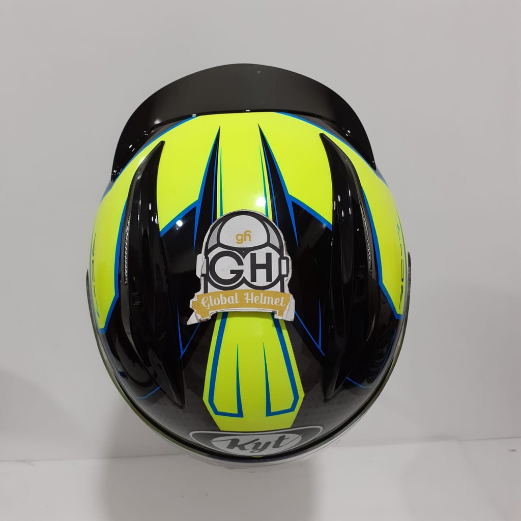 HELM FULL FACE KYT RC7 RC-7 RC SEVEN MOTIF #16 BLACK YELLOW