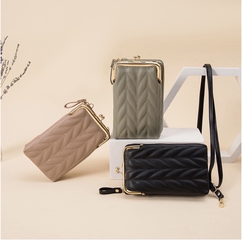 Tas Selempang Kulit Wanita Dompet Hp Cewek Tas Multifungsi Mini Bag C268