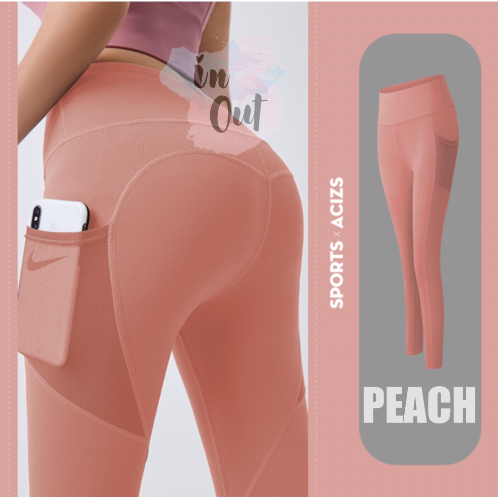 YOGA PANTS plus Saku Celana Legging Olahraga Wanita Hight Waist Legging