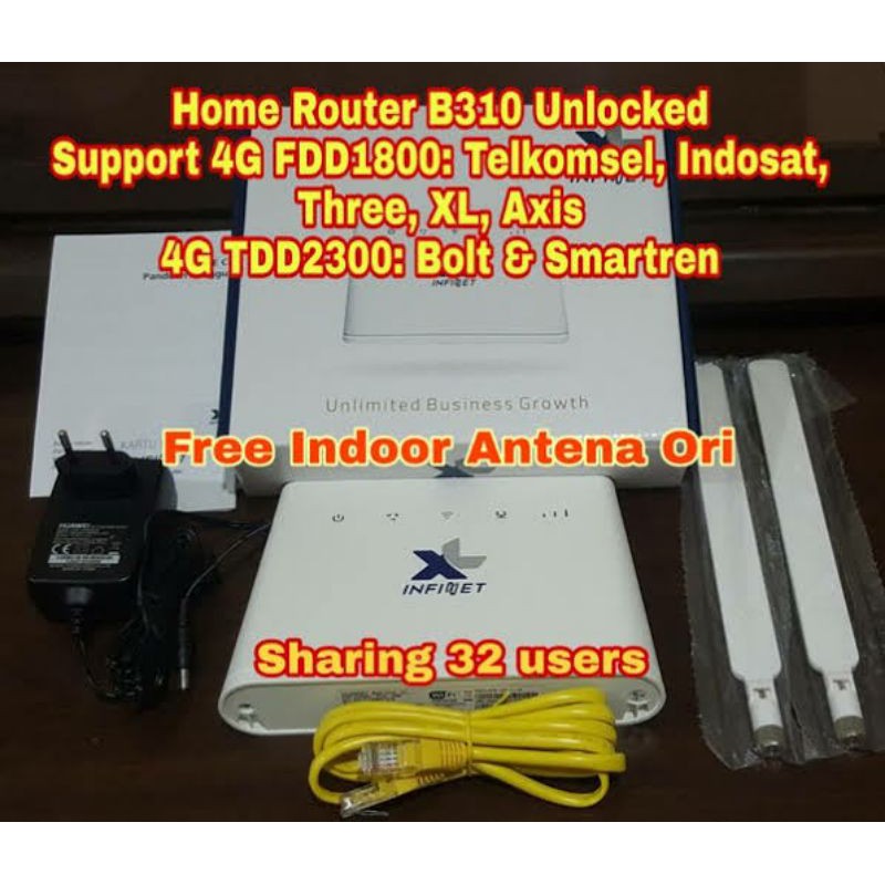 Modem Home Router Huawei B 310 B310 B310s Unlock all Operator 4G XL Indosat Murah bonus antenna