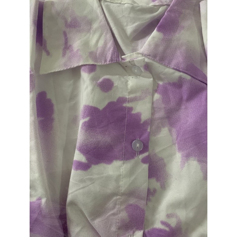 Set Tie Dye - Galaxy Shortsleeve Set / Baju Tidur /Daily Set-Kemeja PDK TDYE UNGU