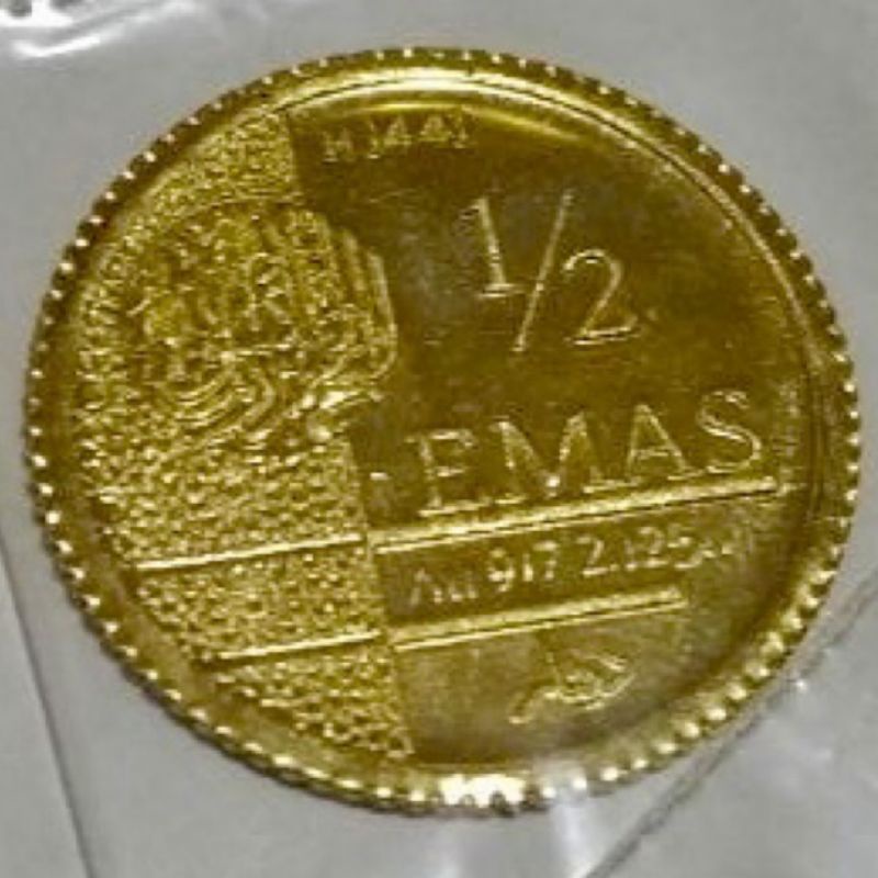 1/2 dinar wakala 2,125 gram, not antam peruri nadir