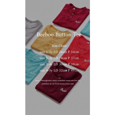 BEEBOO BUTTON TEE | kaos polo anak 1-4th Unisex