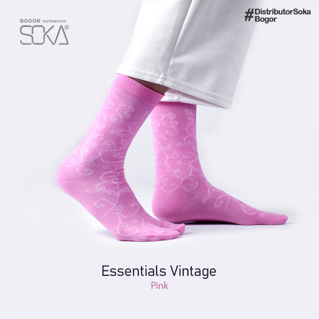 Soka Essentials Vintage Pink - Kaos Kaki Jempol Wanita Motif