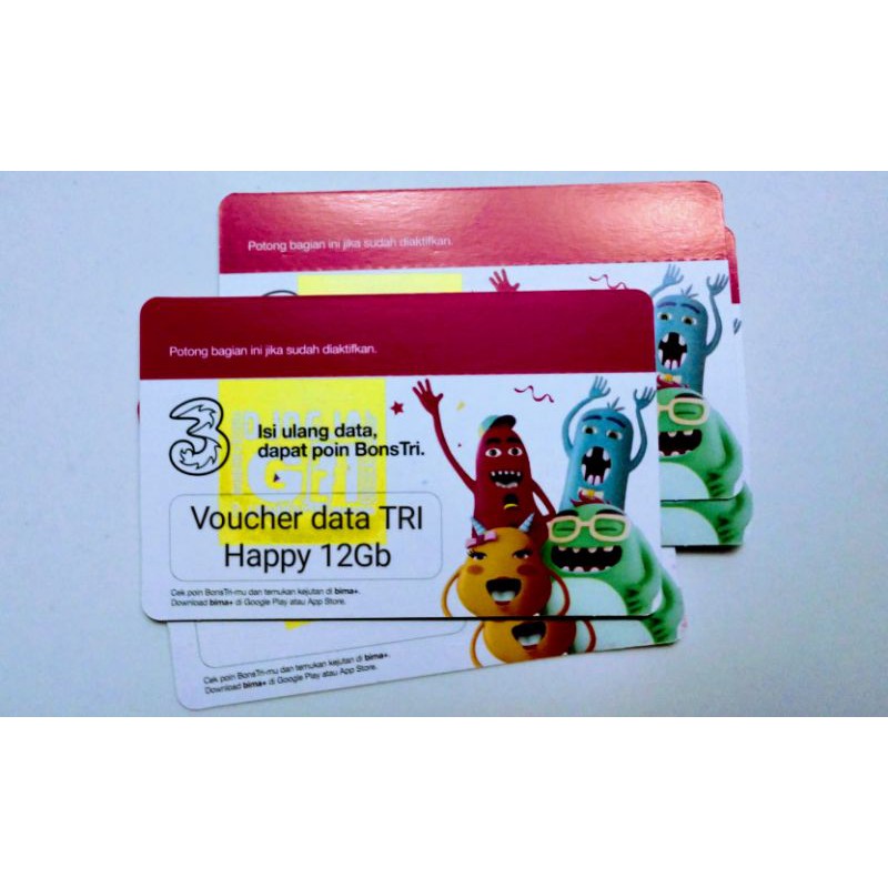 Voucher TRI Happy 12gb NEW(BRANCH JOGJA) | Voucher data TRI | Vo TRI Happy 12gb | Vo Aon 12Gb