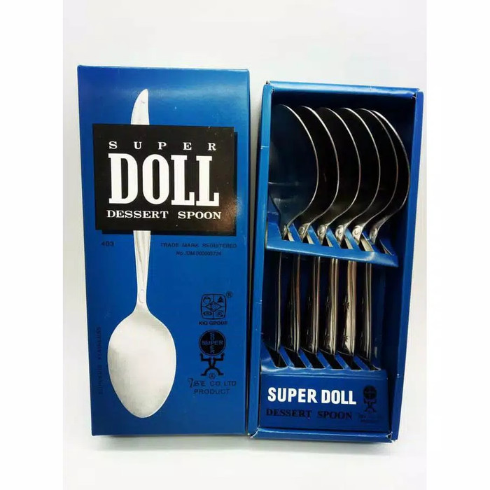 Sendok Garpu Makan Super Doll Stainless Steel 1 Dus Isi 6pcs Original - SENDOK