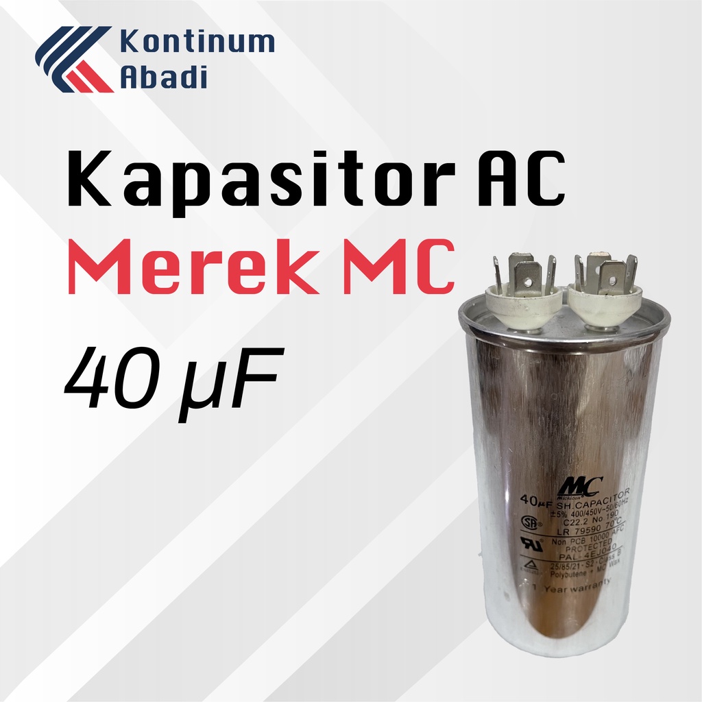 KAPASITOR / CAPASITOR AC MEREK MC | 40 uF / MIKRO