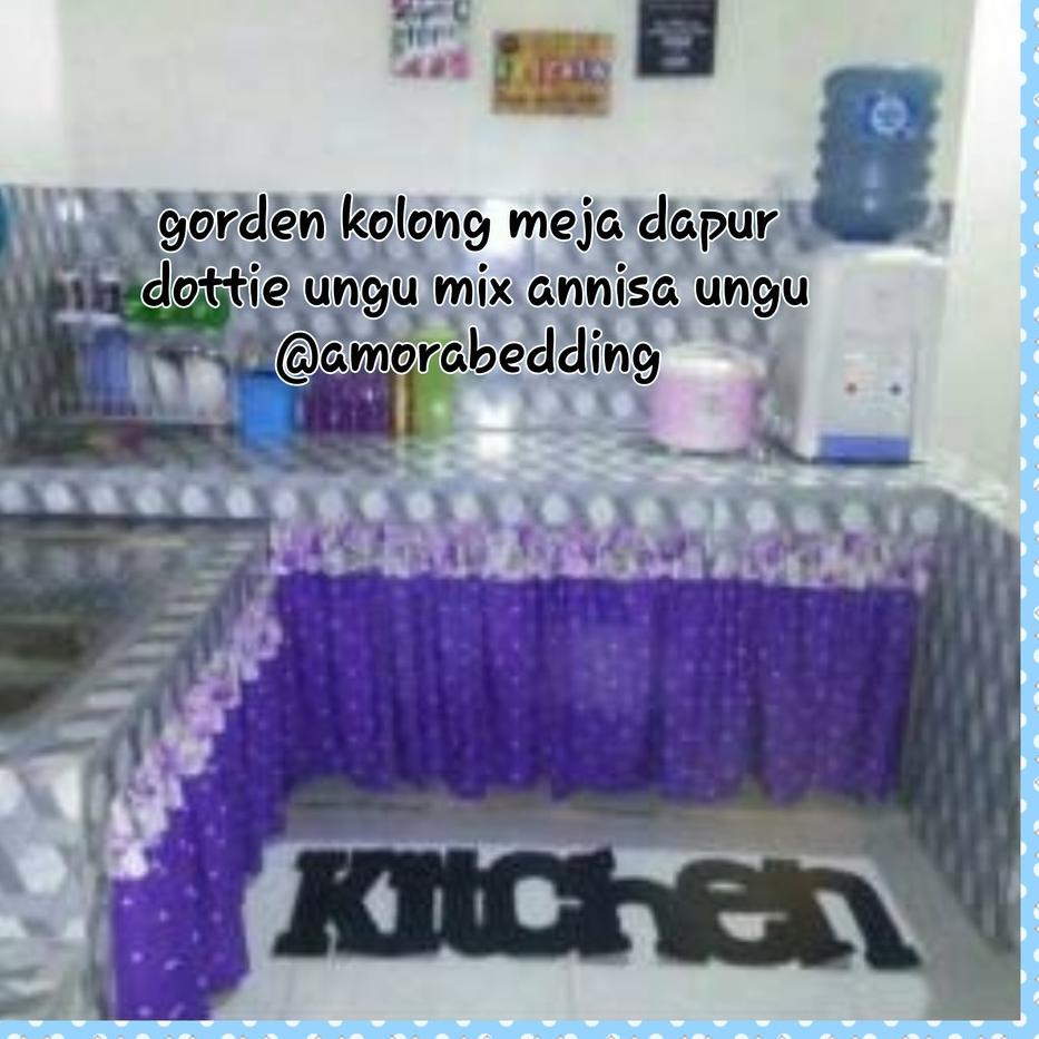 Terbaru D97BP GORDEN KOLONG MEJA DAPUR DOTTIE UNGU MIX ANNISA UNGU 82 ↓Ready