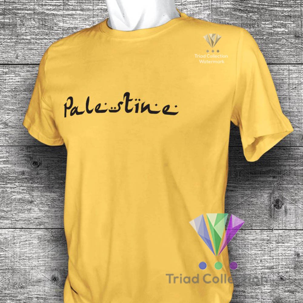 Kaos Dakwah Islami Palestine | Baju Tshirt Distro Muslim Premium - Triad 452-KUNING