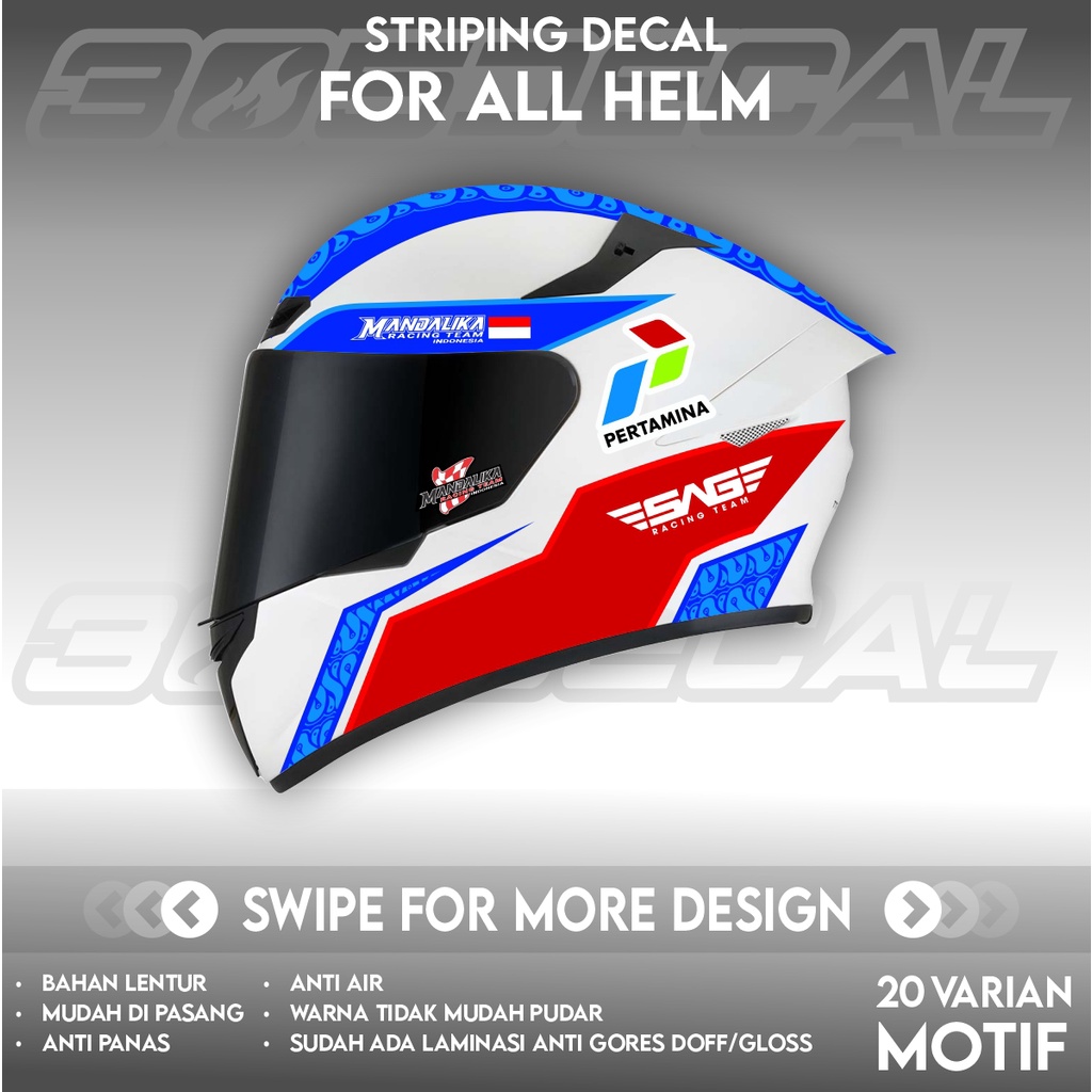 STICKER HELM UNIVERSAL MOTIF MANDALIKA FULL SET