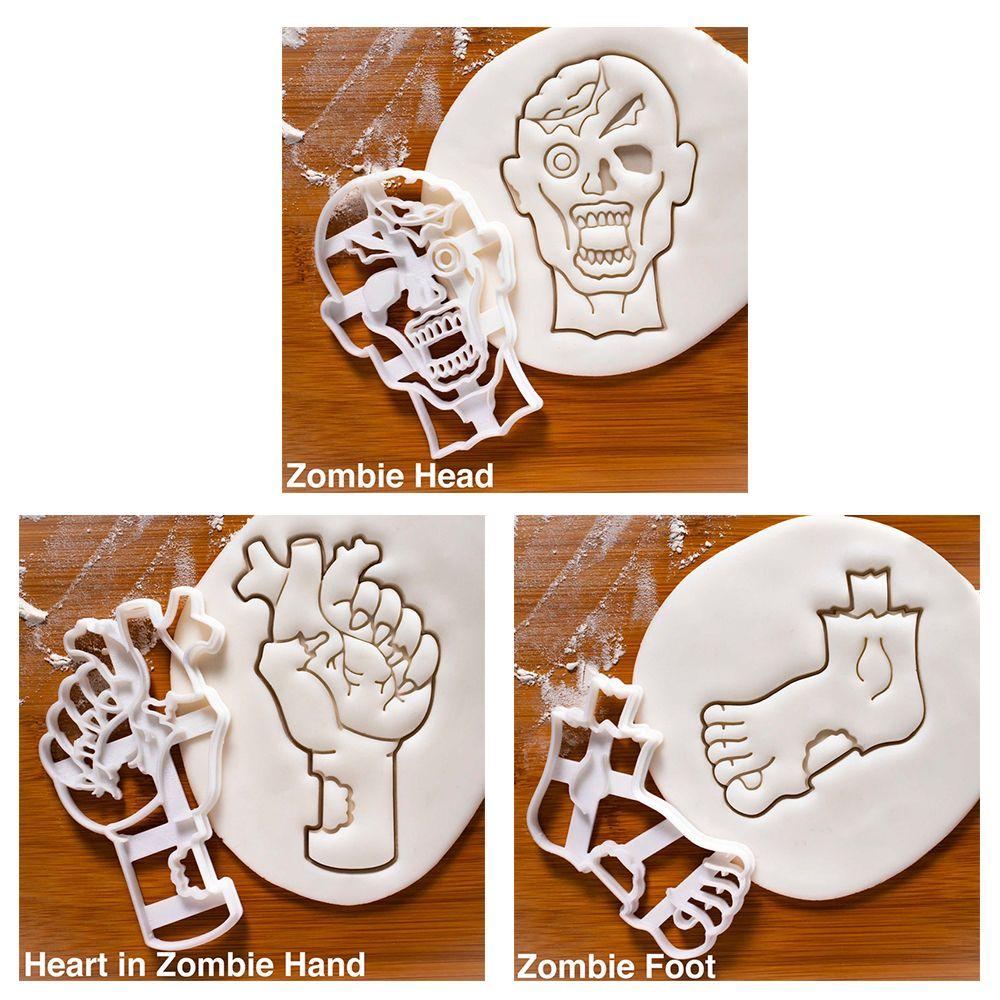 Top 3pcs Cookie Embosser Cetakan Kue Kering Dekorasi Biskuit Cap Cookie Cutter Pesta Halloween