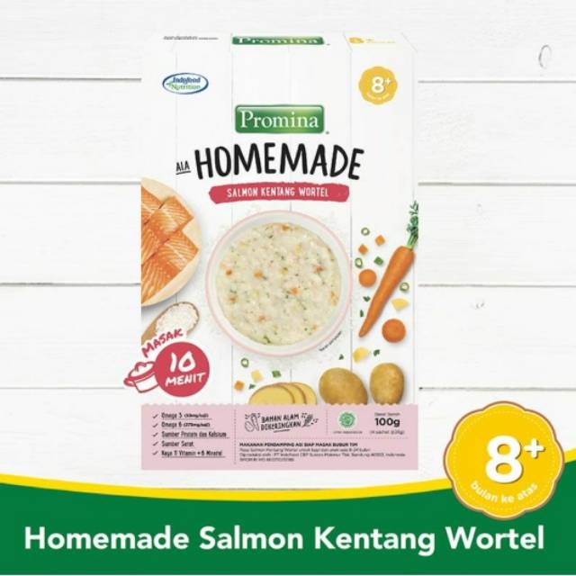 Promina 8+ Homemade Bubur Salmon Kentang Wortel 100 gr / Bubur bayi/ Makanan bayi - 100gr
