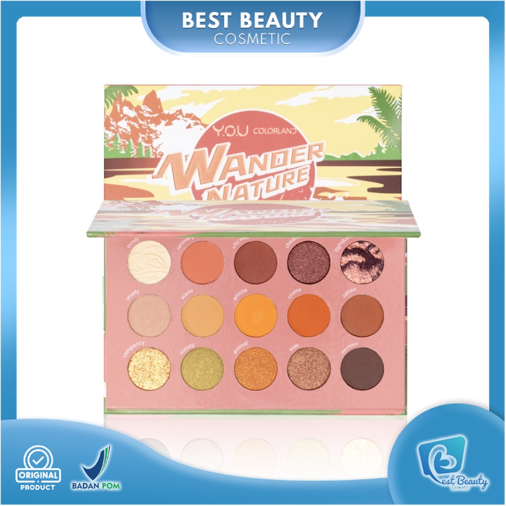 ★ BB ★ Y.O.U Colorland Wander Nature Eyeshadow Palette | 15 shades High-Impact All Day Long Wear Extreme Blendability - YOU Eyeshadow Palette