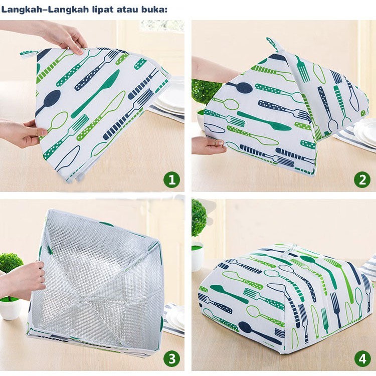 [Size L] Tudung Saji Lipat Anti-Debu Tahan Panas Food Insulation Cover
