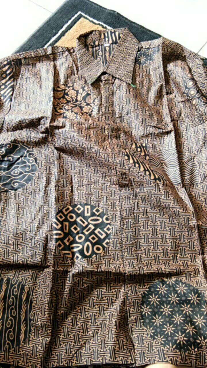Bswart Batik Hrb026 Kenongo Hem Lawasan Sogan Lengan Panjang Padi Pekalongan M L Xl Batik Pria Murah