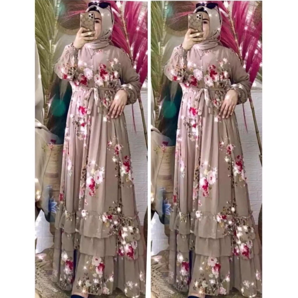 amora maxi ceruty bebydoll /gamis ceruty bebydoll motif terbaru /gamis ceruty bangkok