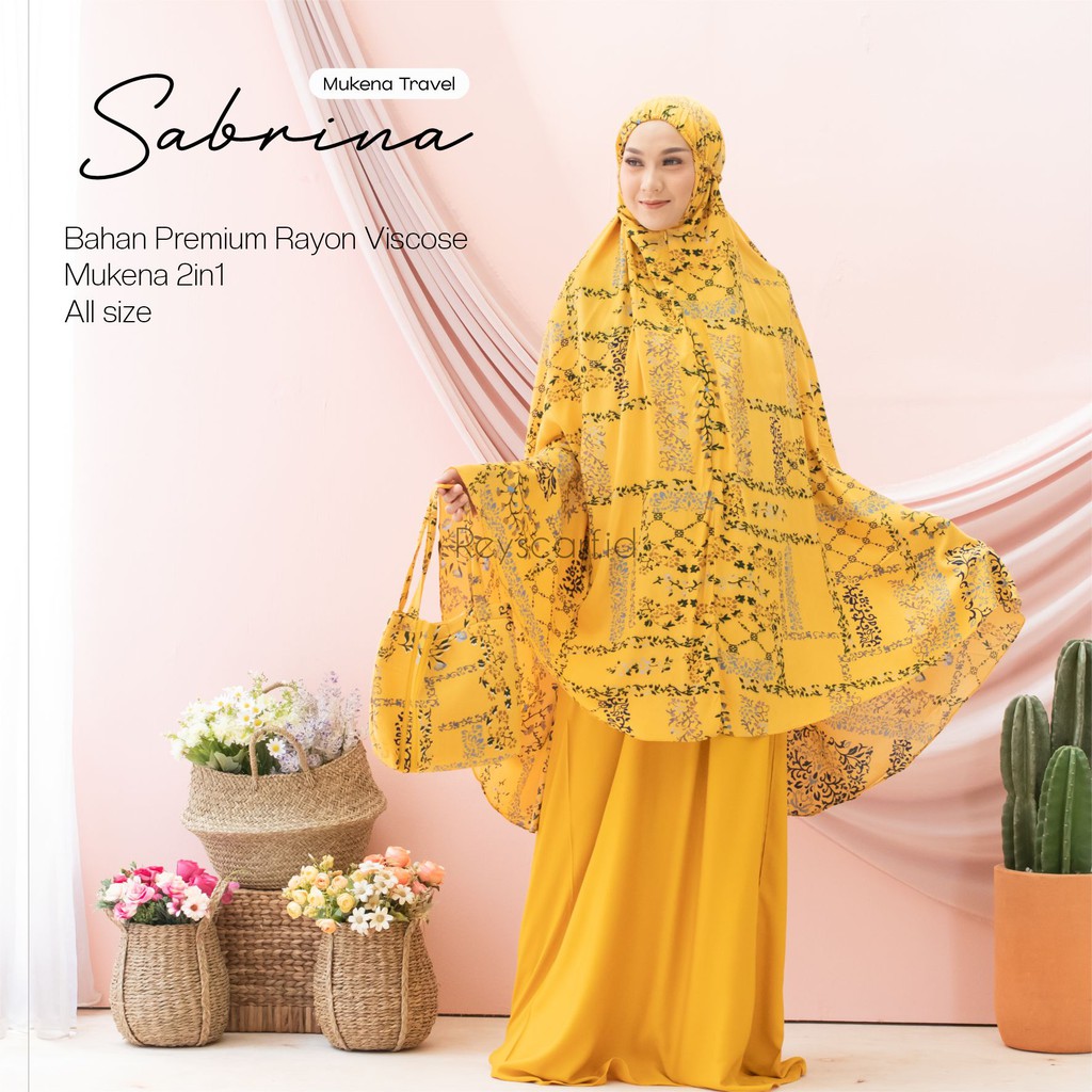 Mukena 2in1 Travel Sabrina By Reyscarf Mukena Dewasa Rayon Premium Eksklusif Adem Nyaman Dipakai I Bisa COD