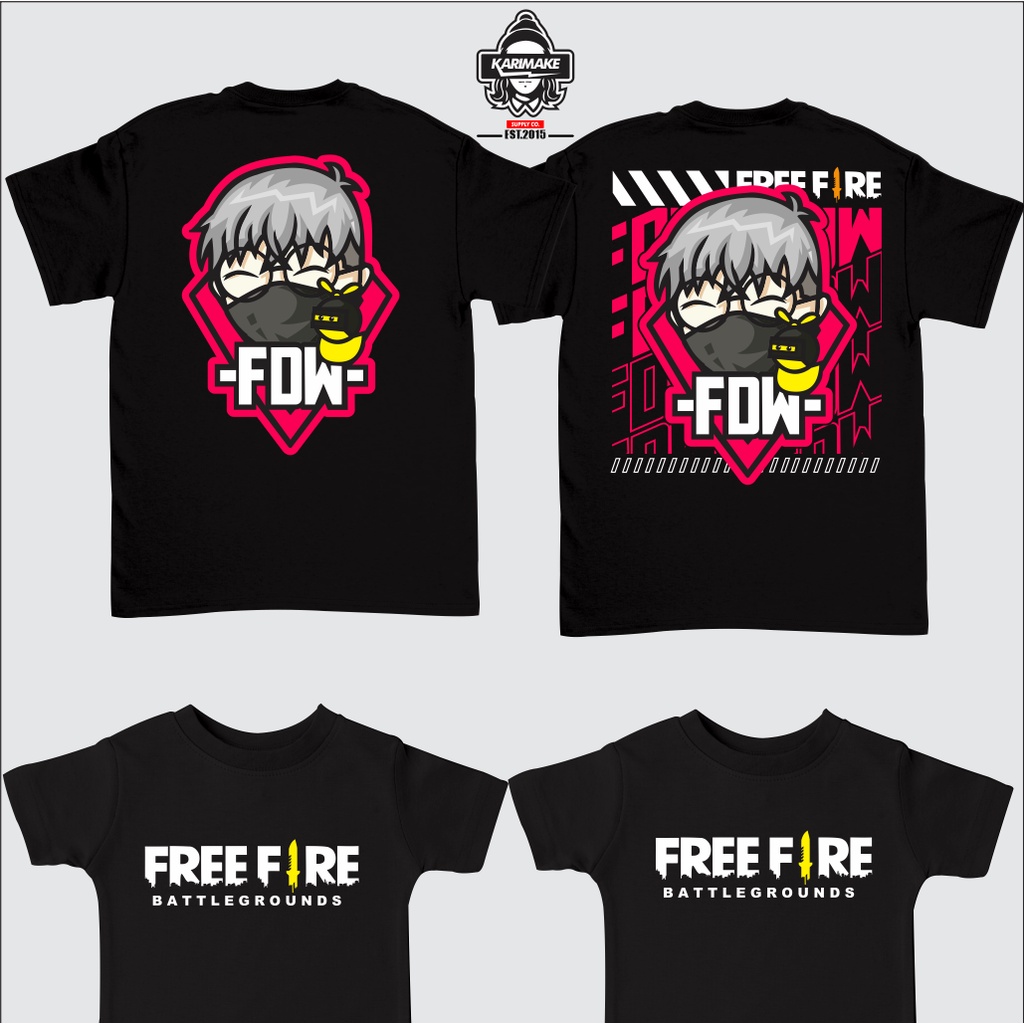 Kaos Baju Anak FREE FIRE FDW EFDEWE GAMERS YOUTUBE STREAMER Kaos Game -