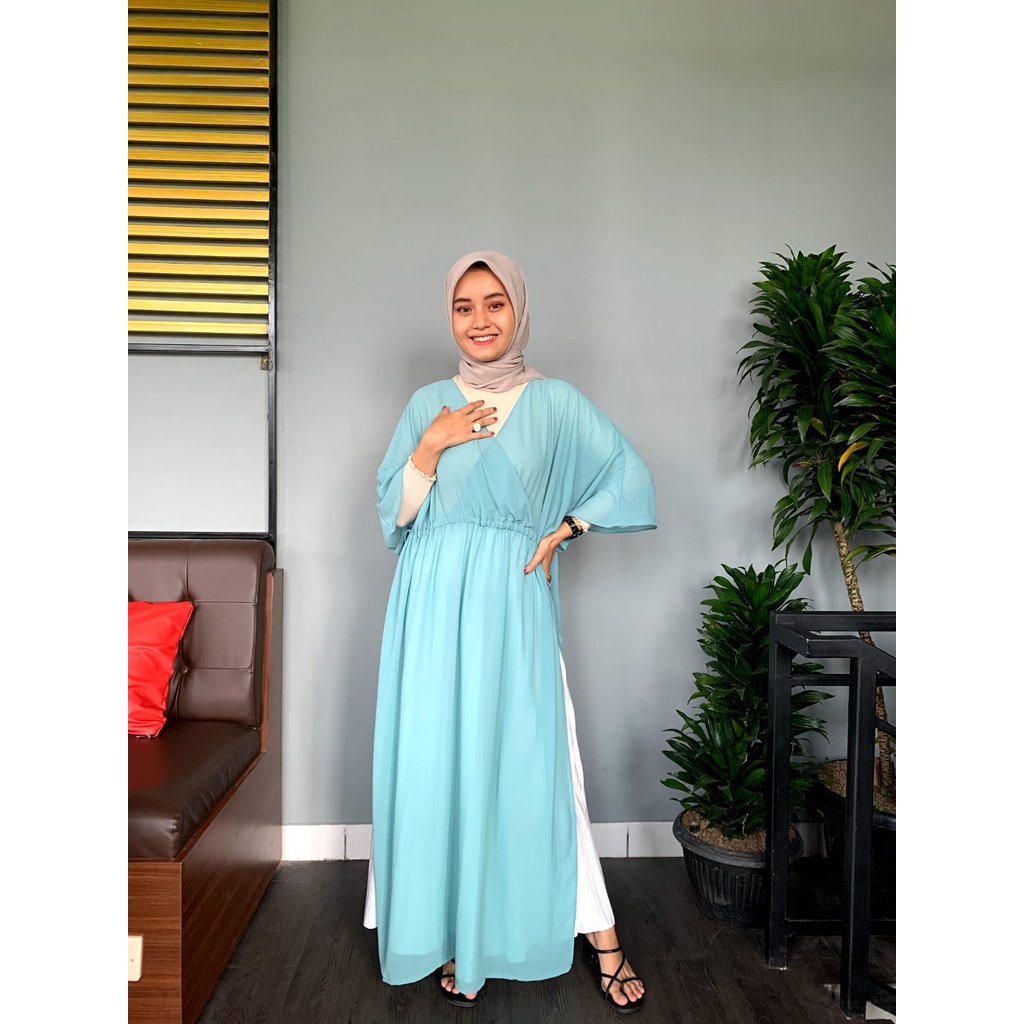 [ COD ] Nasya Outer Muslimah Kekinian | Fashion Muslim Cardigan Dress Bahan Cerutty |