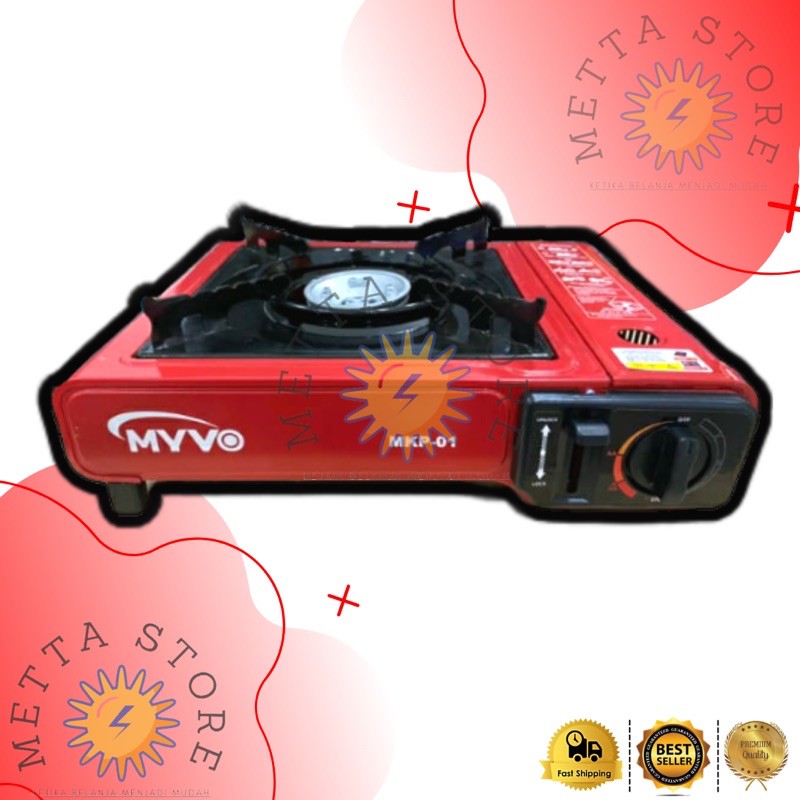 KOMPOR GAS PORTABLE 2 in 1 MYVO / Kompor Gas Murah / Kompor Gas Mini 1 Tungku Original MYVO