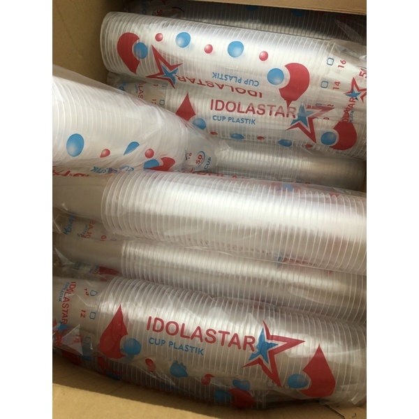 Cup Plastik IdolaStar isi 50pcs ukuran 10,12,14,16