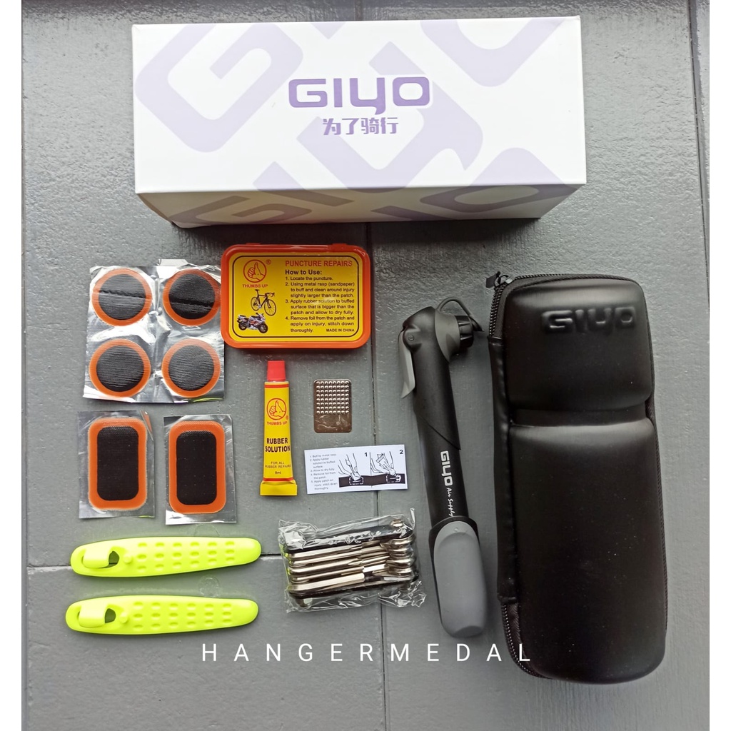 GIYO Repair Kits sepeda bentuk kantong botol cage pompa tool tambal