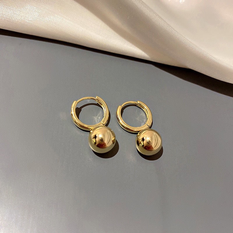 Anting Vintage Golden bead Untuk Wanita Aksesoris Telinga Korea