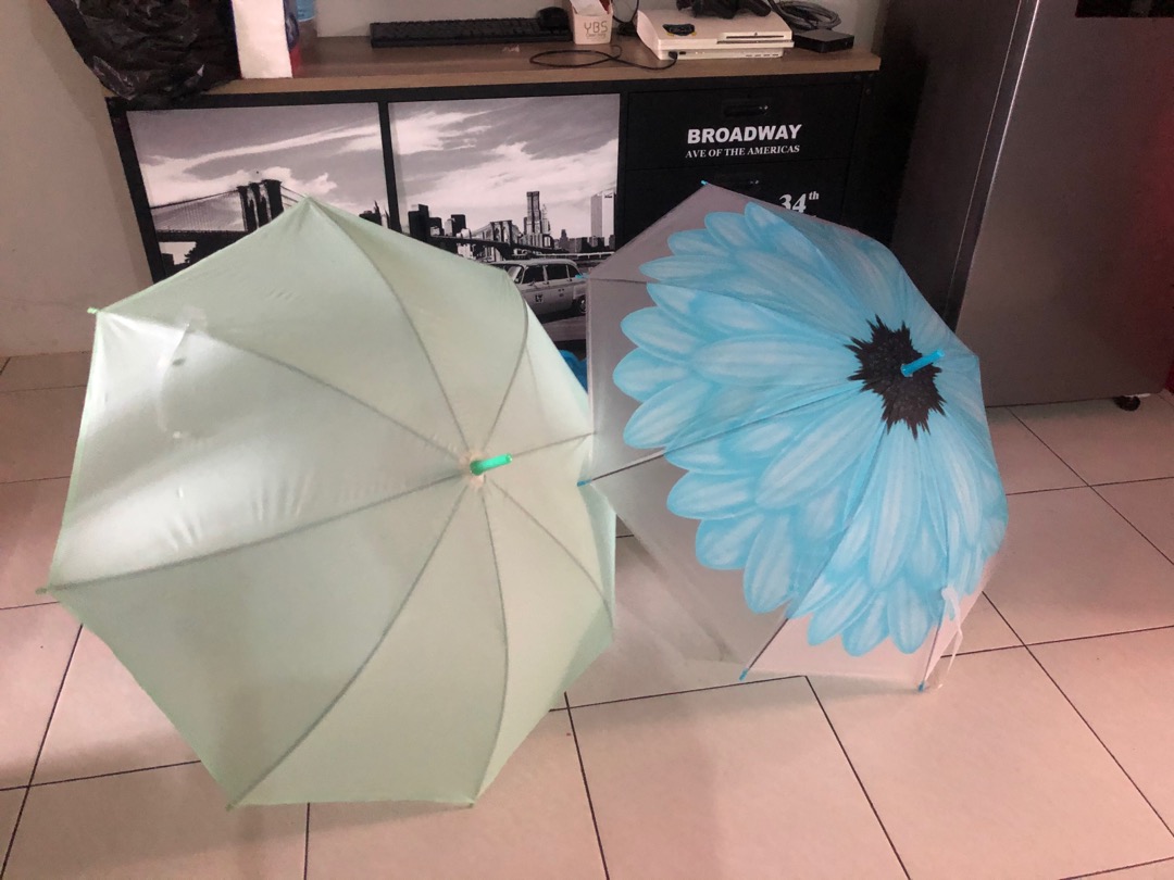 Payung Tongkat List Pastel Polos . Simple Beautiful Umbrella