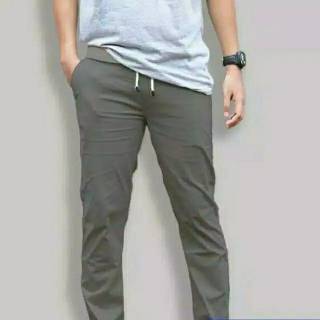  CELANA  CHINO  PANJANG RIP KOLOR PINGGANG KARET  Shopee 