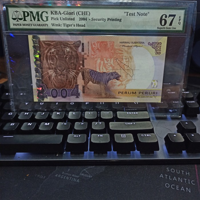 Testnote Harimau Sumatera Macan 2004 Peruri PMG EPQ (Uang Test Note Indonesia / Security Printing)
