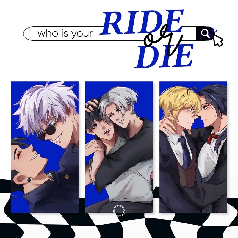 RIDE OR DIE: Couple Anime Standee (Jujutsu Kaisen, Moriarty the patriot, BNHA, Tokyo Revengers) — As