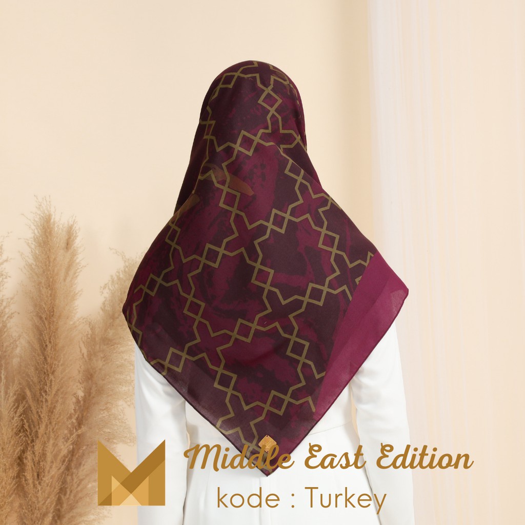 Meirista Hijab Middle East Edition Turkey | Kerudung Segi Empat Lasercut Segiempat Voal Premium Printing Motif