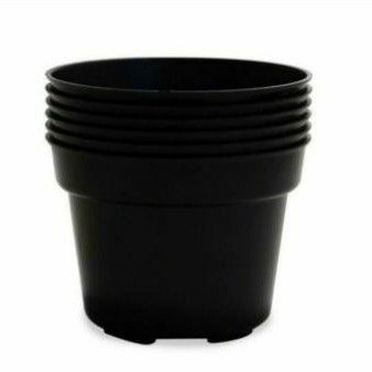 GROSIR 1 Lusin (12 pcs) Pot Bunga Plastik Hitam 20