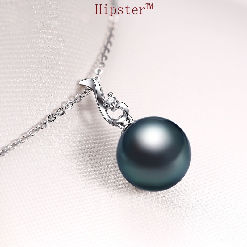 Exquisite Refined Grace Elegant Natural Black Pearl Pendant Necklace