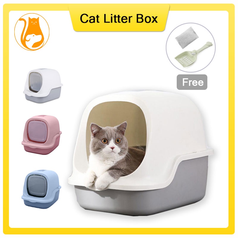 Tempat Pasir Kucing EXTRA JUMBO PINTU OTOMATIS TERBUKA Cat Litter Box  Set Bak Pasir