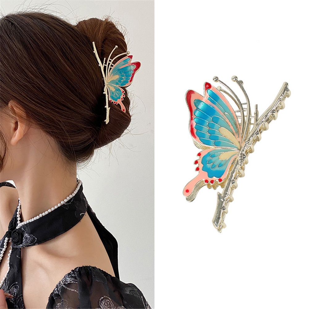 Jepit Rambut Model Butterfly Warna-Warni Gaya China Untuk Wanita