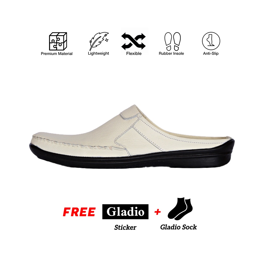 Sepatu pria Gladio Footwear Bustong _ Octo Putih