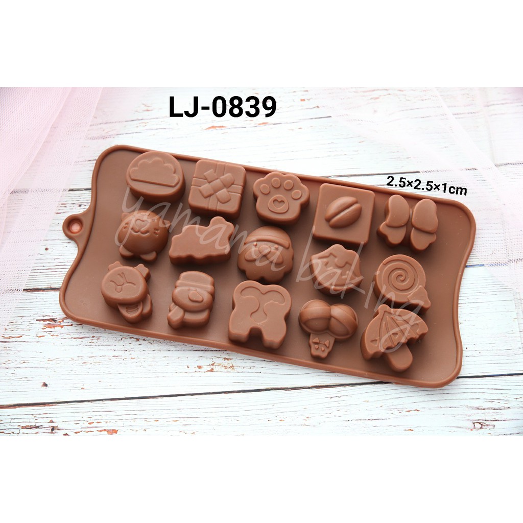 

LJ-0839 Cetakan silikon coklat puding payung lollipop pita kado natal