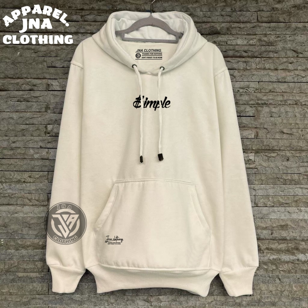 suiter pria hoodie terbaru keren gaya distro sweater cowok original brand tebal warna cream list SIMPLE dewasa laki laki sweter hodie