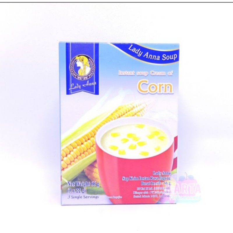 

(SUP KRIM INSTAN) LADY ANNA SOUP CREAM OF CORN 66G