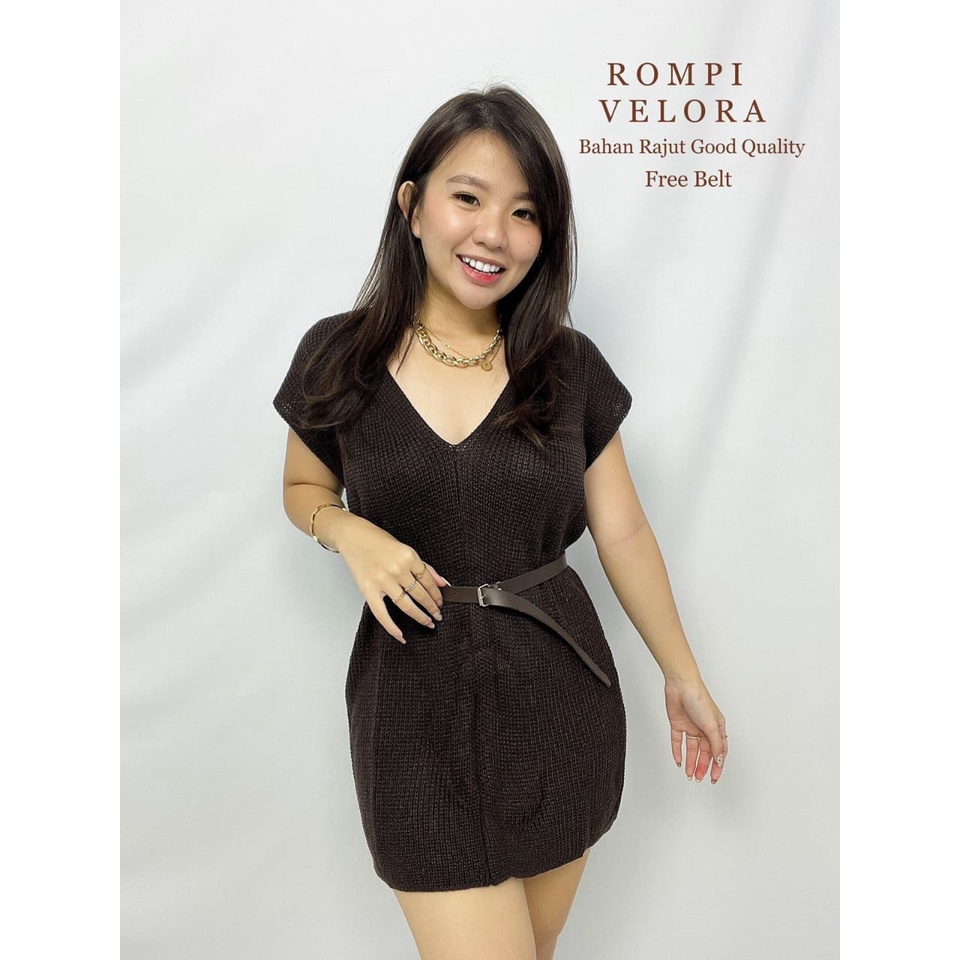 A03 Rompi Velora Rajut Bahan rajut free Belt PJ:70(tanpa iner)