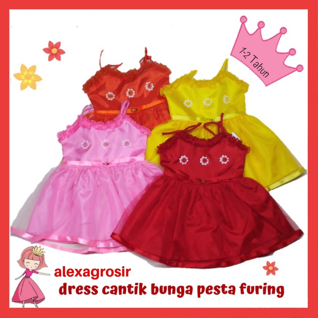 DRESS ANAK CANTIK FURING 1-2 TAHUN -ALEXAGROSIR