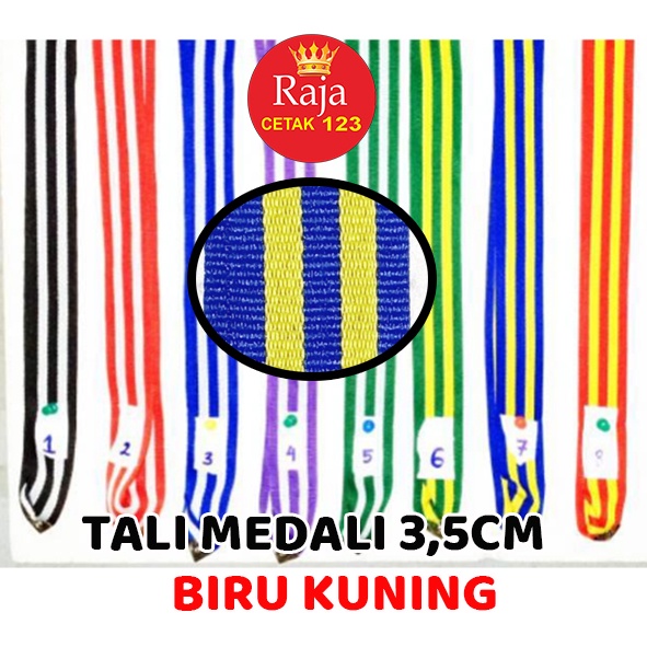 

TALI MEDALI 3,5 CM WARNA BIRU TUA KUNING