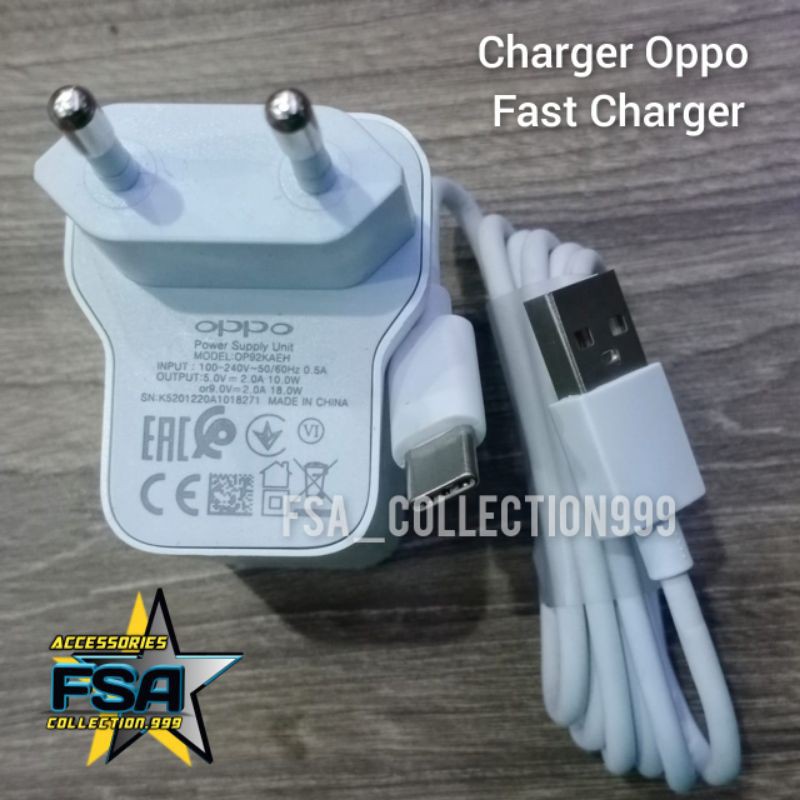 Charger OPPO Fast Charging A33/A33/A52/A92/RENO 4 Charger OPPO VOOC Type-C 18W