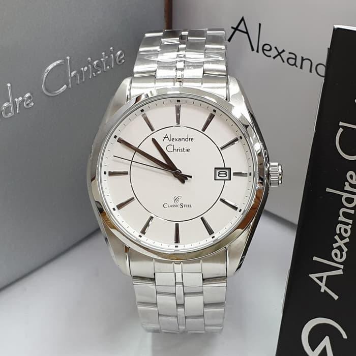 Alexandre Christie AC 8578 Silver Cowok Alexandre Christie AC8578 130% original