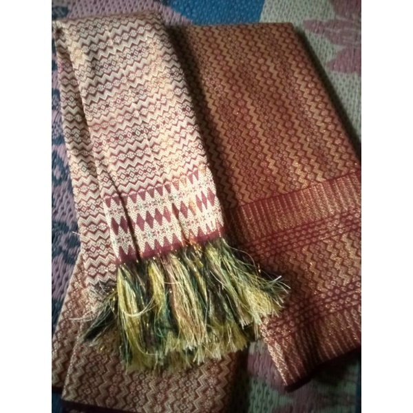 Songket tenun Sasak satu set dgn selendang