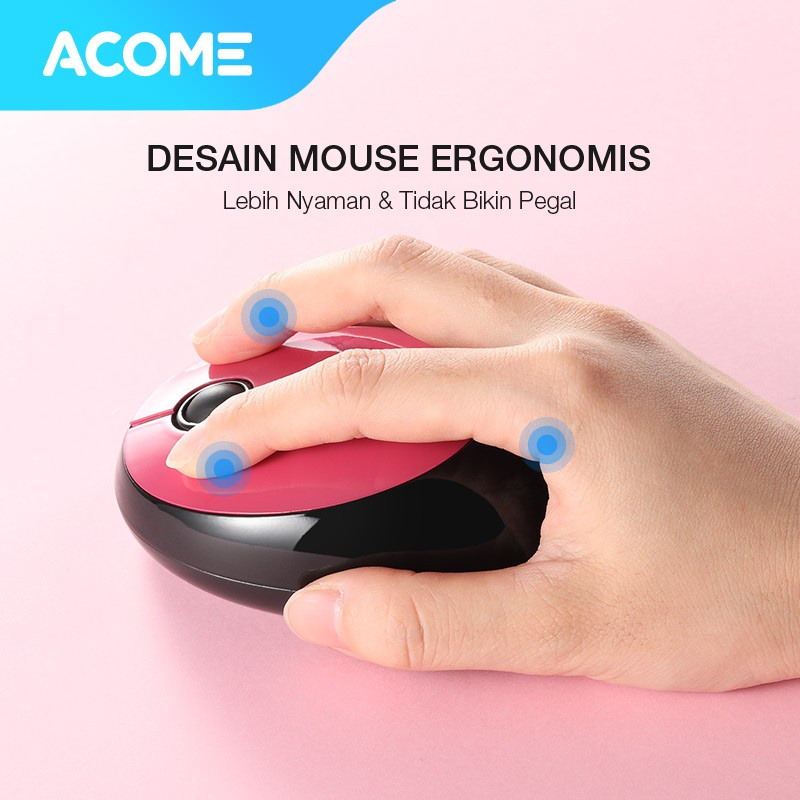 Acome Keyboard Mouse Combo Wireless Fashion Colours Tone AKM1000 Garansi Resmi 1 Tahun