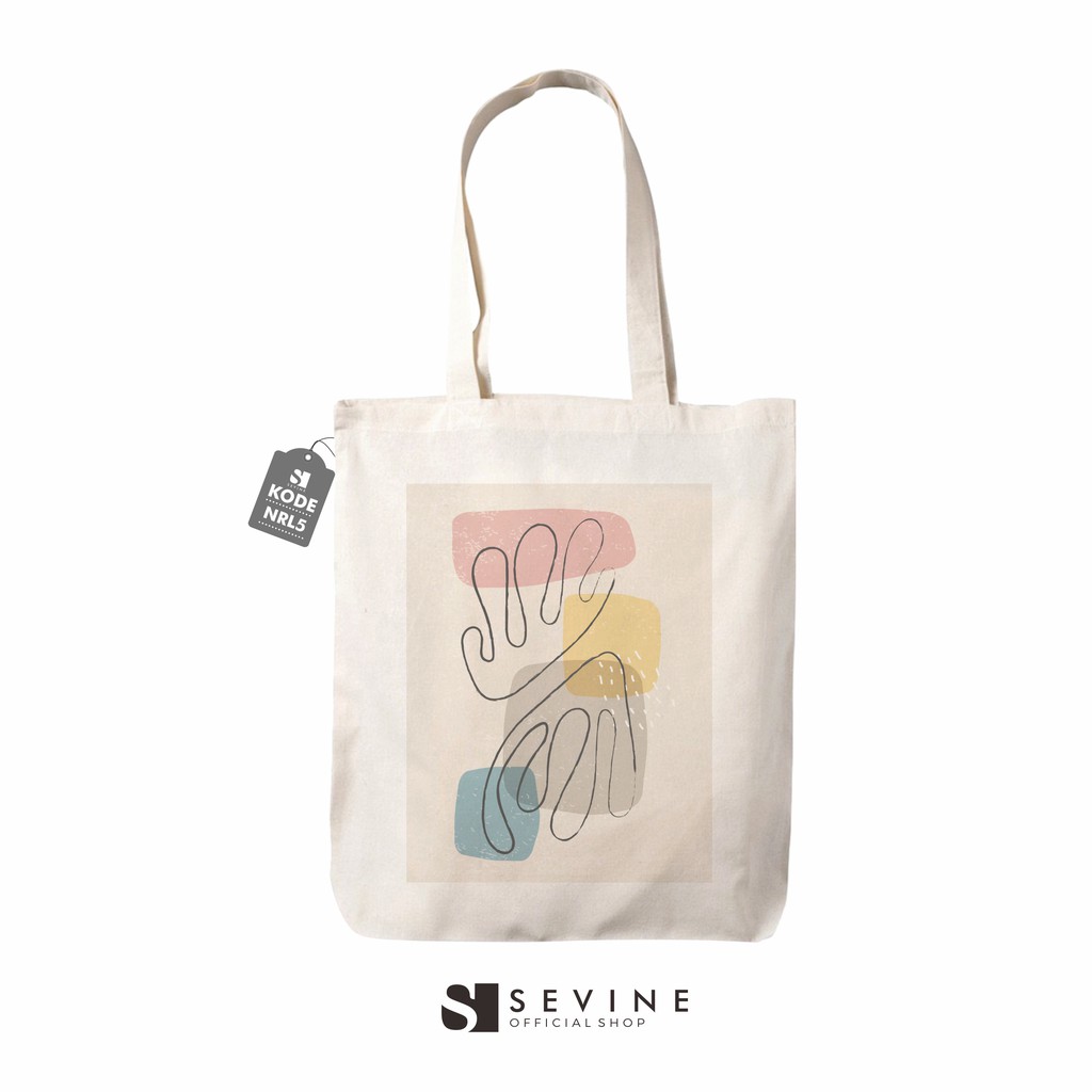 Sevine Tote Bag Resleting Tas Wanita Totebag Nordic Aesthetic fashion belanja abstrak - NRL