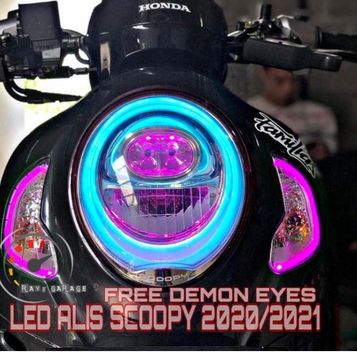 ➱ej Terbatas➱ COD LED ALIS SCOOPY 2020 2021 FREE DEMON EYES BERKUALITAS W87